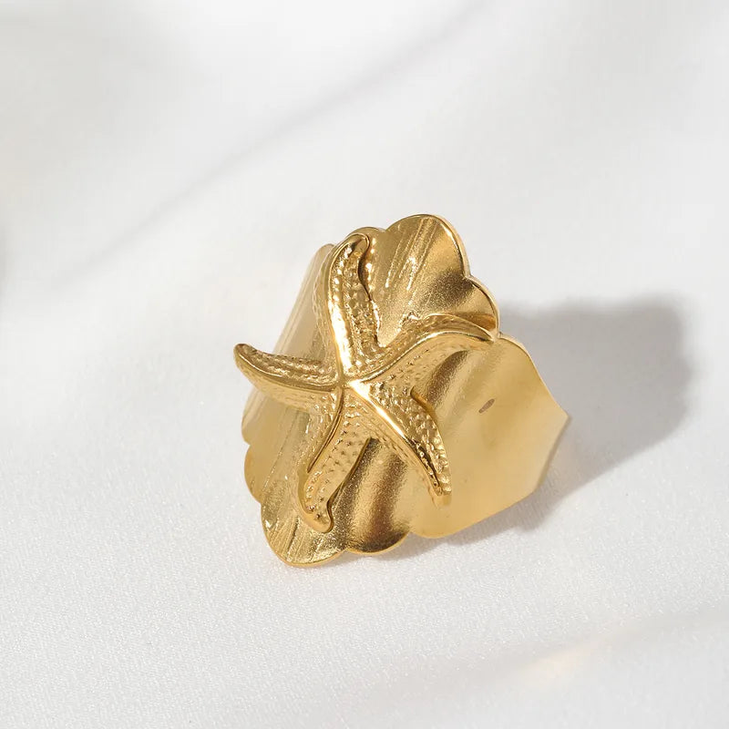 Δαχτυλίδι επιχρυσωμένο ατσάλι αστερίας-R183