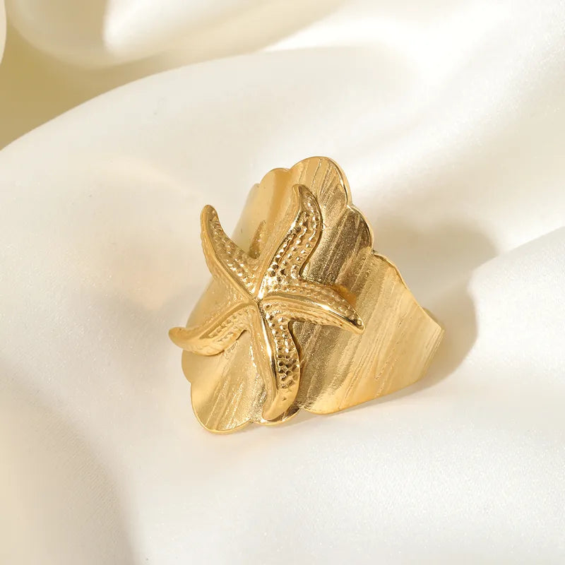 Δαχτυλίδι επιχρυσωμένο ατσάλι αστερίας-R183