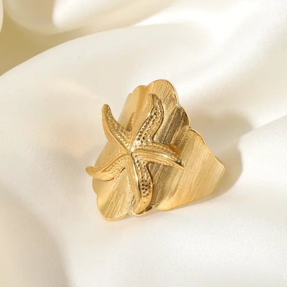 Δαχτυλίδι επιχρυσωμένο ατσάλι αστερίας-R183