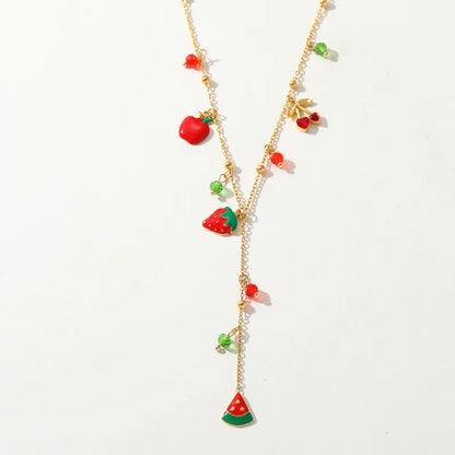Κολιέ επιχρυσωμένο ατσάλι με φρουτάκια - NE647