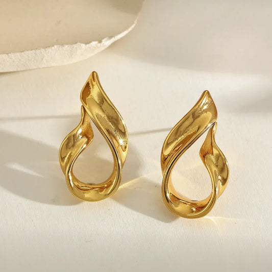 Earrings of Golden Steel -EA130