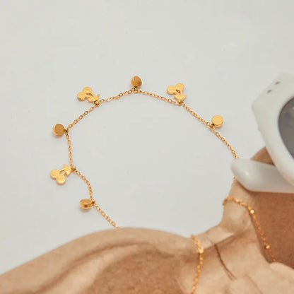 Κολιέ επιχρυσωμένο ατσάλι με κεράσια και στρας-NE109