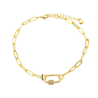 Βραχιόλι επιχρυσωμένο ατσάλι αλυσίδα με στρας-BR224