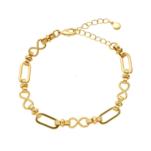 Brățară cu lanț din oțel placat cu aur-BR160