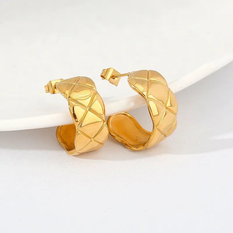 Steel shell earrings white with pearl - EA756