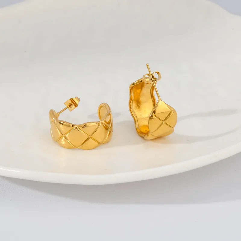 Steel shell earrings white with pearl - EA756