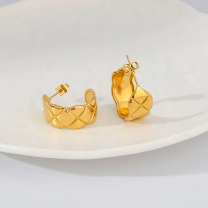 Steel shell earrings white with pearl - EA756