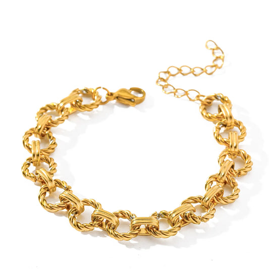 Βραχιόλι χρυσό ατσάλι αλυσίδα-BR112