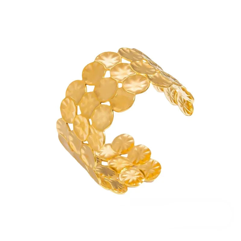 Bratara lata din otel placat cu aur-BR295