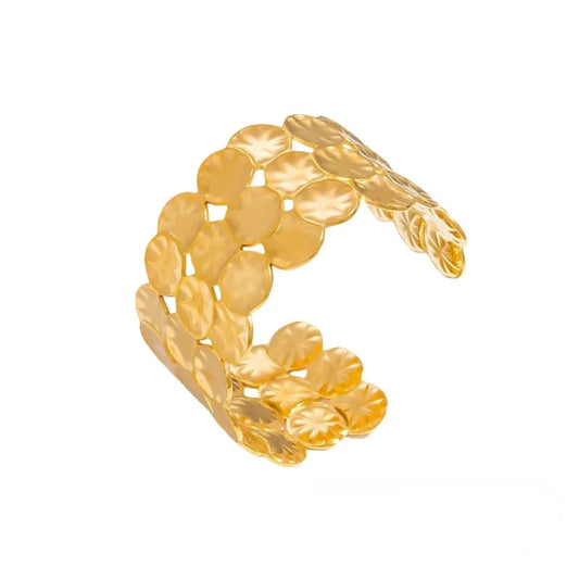 Βραχιόλι επιχρυσωμένο ατσάλι φαρδύ-BR295