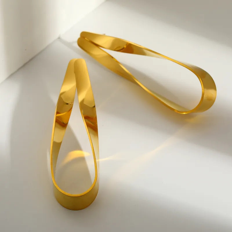 Σκουλαρίκια επιχρυσωμένο ατσάλι ασσυμετρικά-EA017