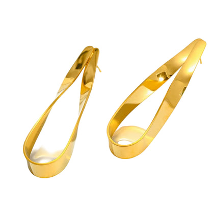 Σκουλαρίκια επιχρυσωμένο ατσάλι ασσυμετρικά-EA017