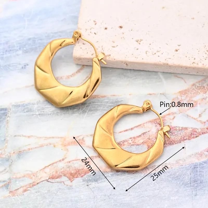Earrings of steel gold - EA312