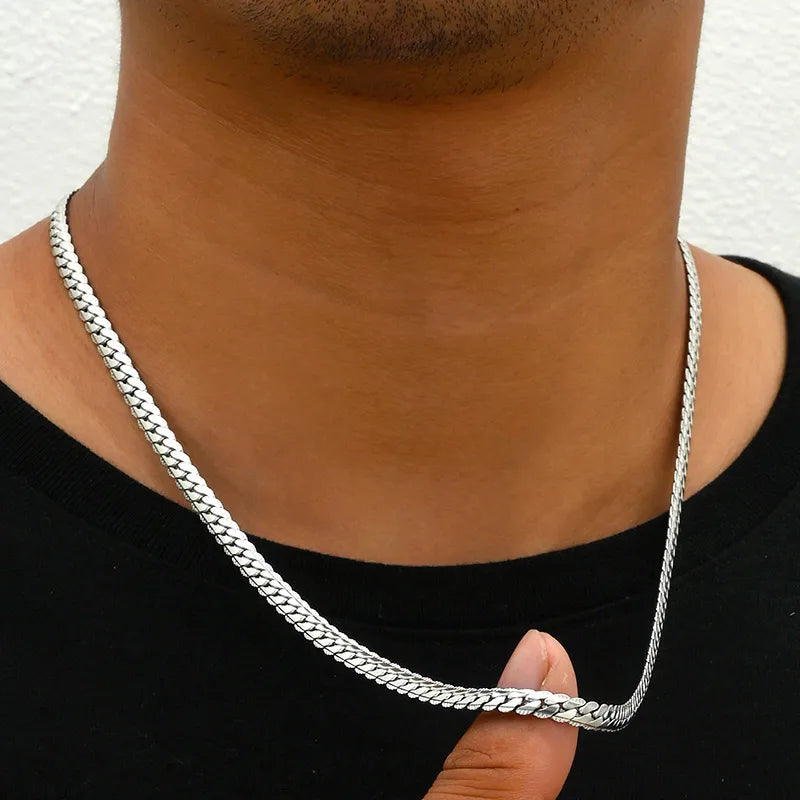 Κολιέ ατσάλι αλυσίδα-NE533