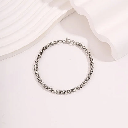 Bracelet chaîne argent acier - BR293