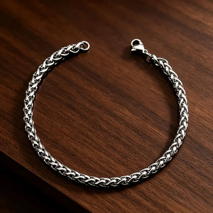 Bracelet chaîne argent acier - BR293