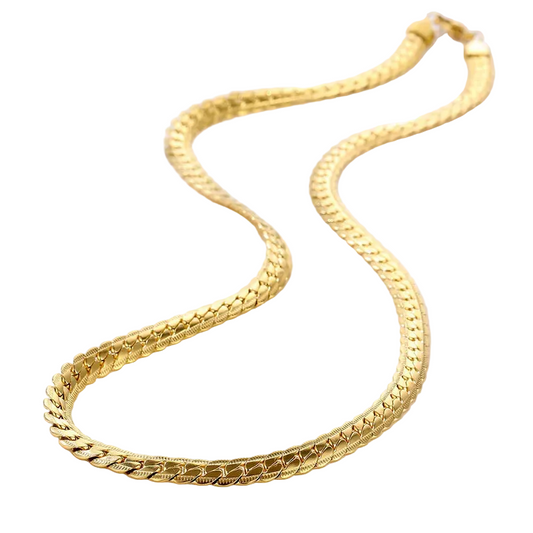 Κολιέ ατσάλι χρυσή αλυσίδα-NE125