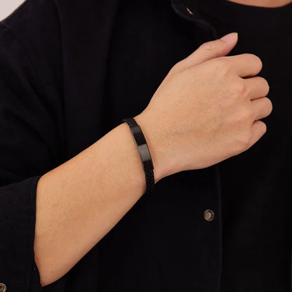 Βραχιόλι ατσάλı μαύρο-BR320