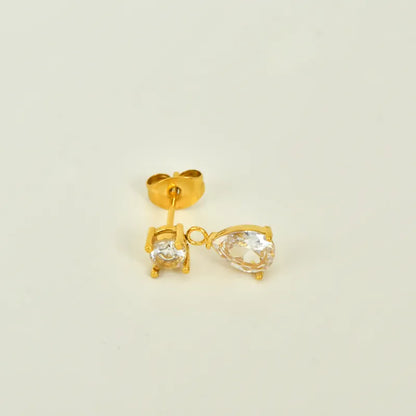 Σκουλαρίκια επιχρυσωμένο ατσάλι με zircon-EA346