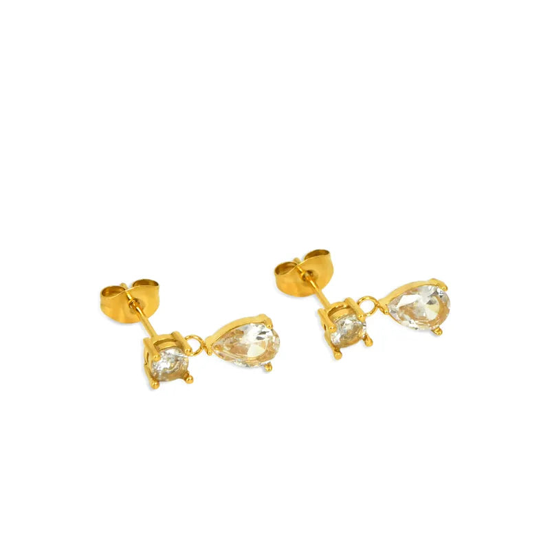 Σκουλαρίκια επιχρυσωμένο ατσάλι με zircon-EA346