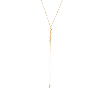 Κολιέ επιχρυσωμένο ατσάλι μακρύ με zircon-NE011