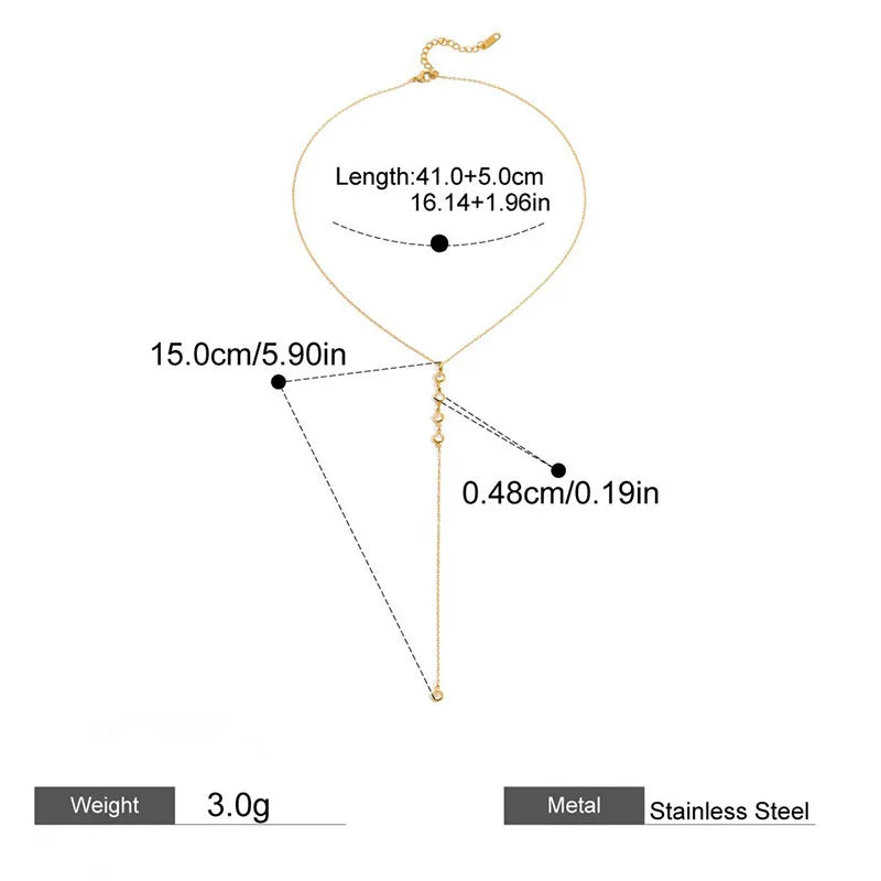 Κολιέ επιχρυσωμένο ατσάλι μακρύ με zircon-NE011