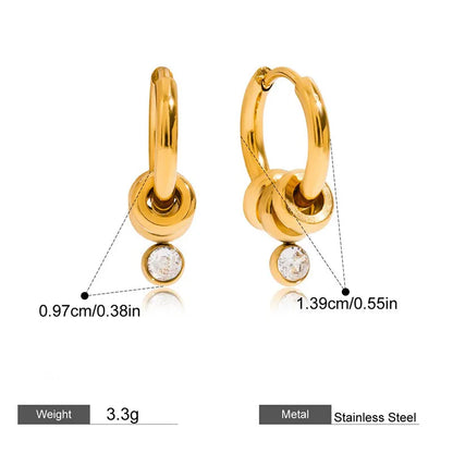 Σκουλαρίκια επιχρυσωμένο ατσάλι με zircon-EA635