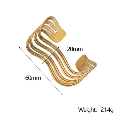 Βραχιόλι επιχρυσωμένο ατσάλι κυματιστή μορφή-BR268
