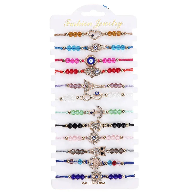 Βραχιόλι κράμα με ματάκια σετ 12- set091