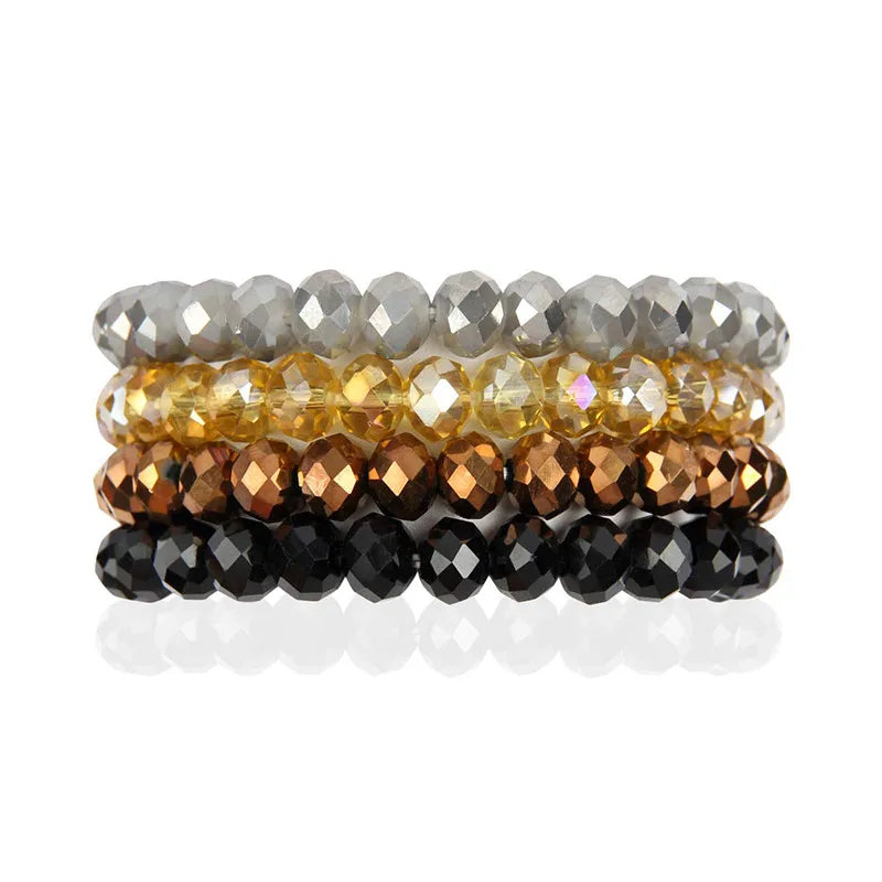 Bραχιόλια σετ με λάστιχο και στρας - br378