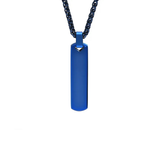 Κολιέ μπλε ατσάλι stick-NE506