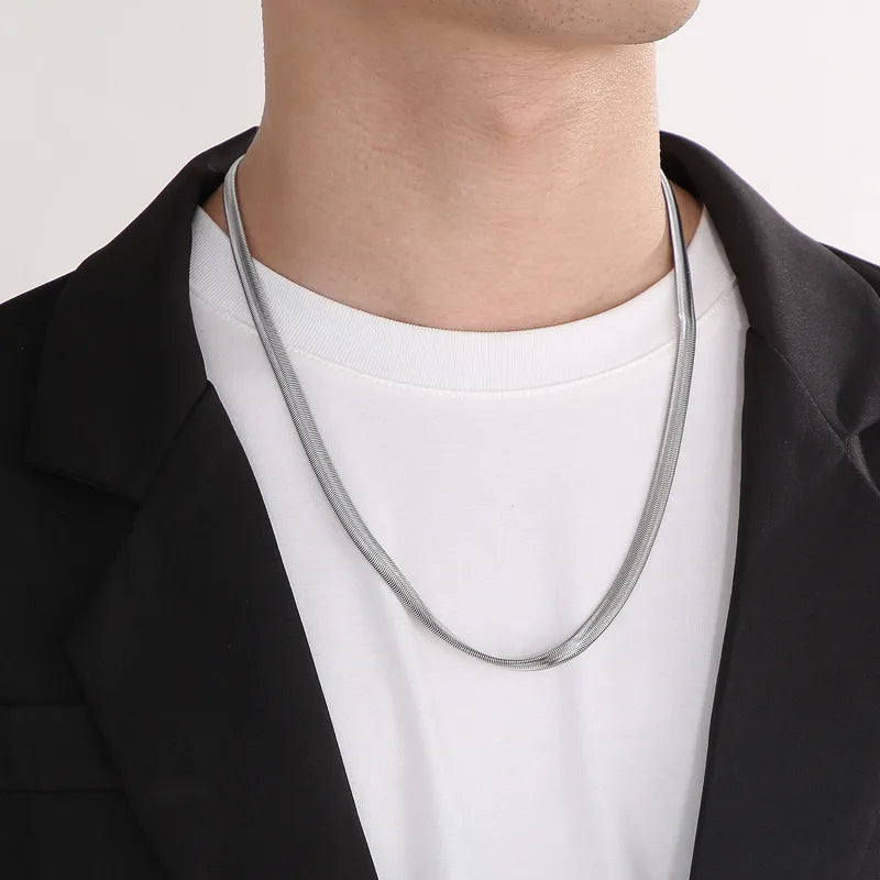 Κολιέ ατσάλι πλακε-NE531