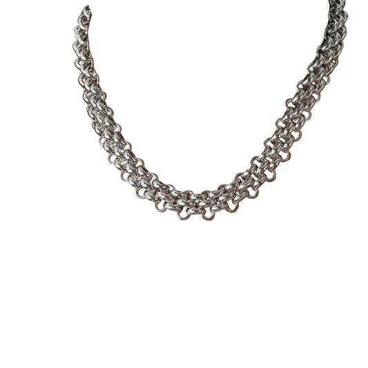 Κολιέ ατσάλινο φαρδύ -NE539