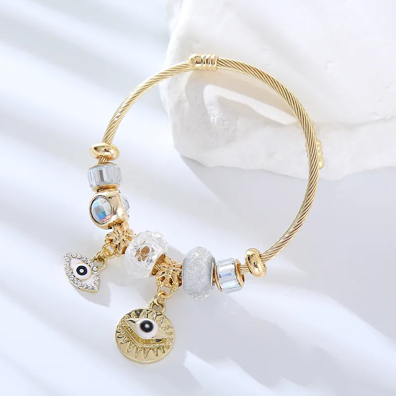 Bratara din otel auriu cu ochiuri-BR293