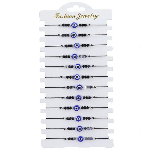 Σετ 12αδα βραχιόλια με ματάκια - SET084