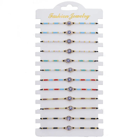 Σετ 12αδα βραχιόλια με ματάκια - SET085