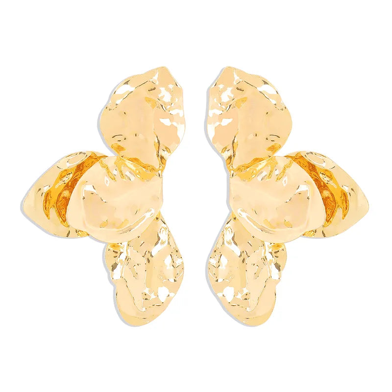 Brass gold earrings - w490