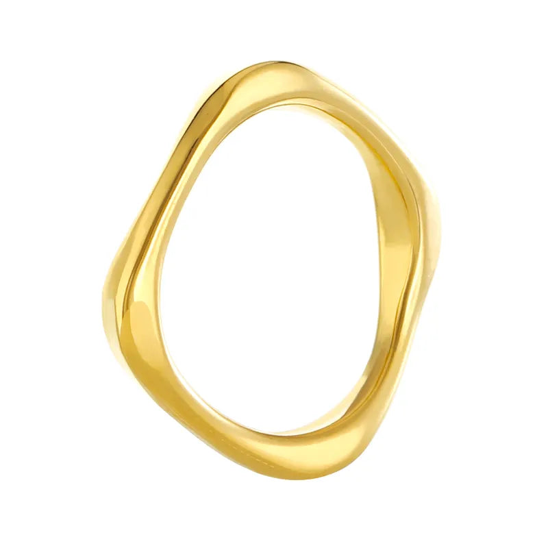 Golden Vera Steel Ring with Irregular-R208