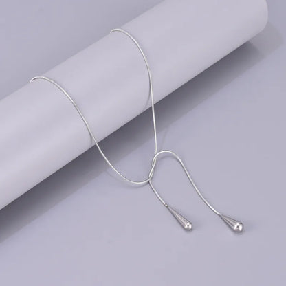 Colier cu lanț lung din argint-NE021