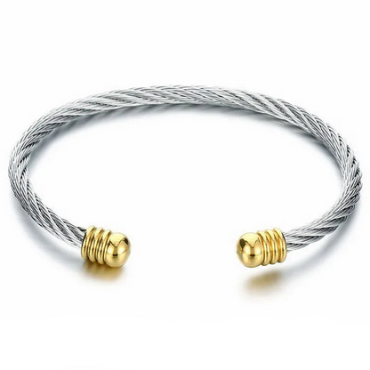 Bratara deschisa din otel cu impletitura-BR223