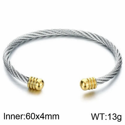 Bratara deschisa din otel cu impletitura-BR223