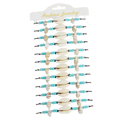 Σετ 12αδα βραχιόλια με κοχύλια - SET090