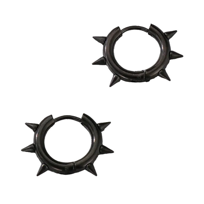 Σκουλαρίκια μαύρο ατσάλι με καρφιά-EA701