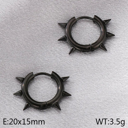 Σκουλαρίκια μαύρο ατσάλι με καρφιά-EA701