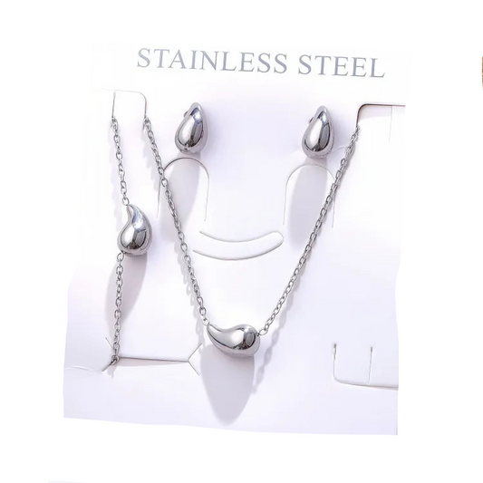 Σετ ατσάλι κολιέ σκουλαρίκια βραχιόλι-SET022