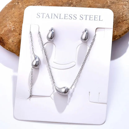 Σετ ατσάλι κολιέ σκουλαρίκια βραχιόλι-SET022