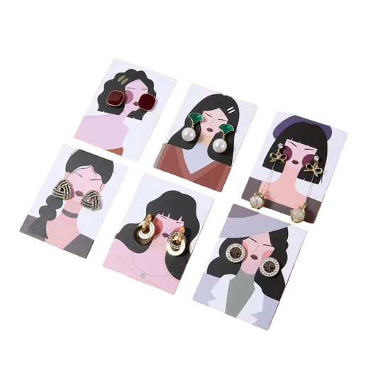 Καρτελάκια για σκουλαρίκια με κορίτσια 6x8cm 100τμχ - P123