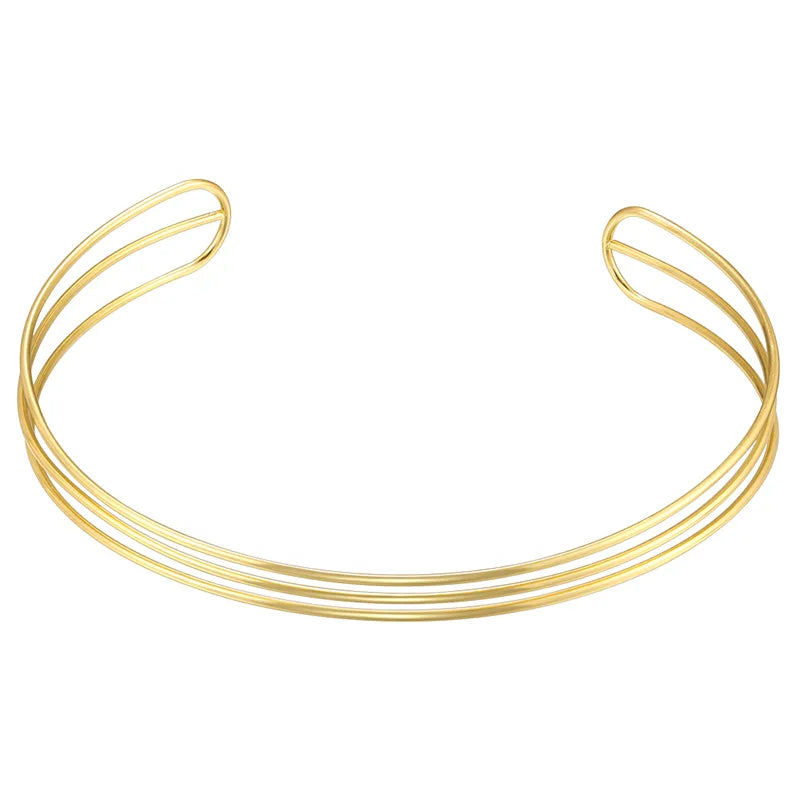 Κολιέ επιχρυσωμένο ατσάλι τσόκερ-NE325