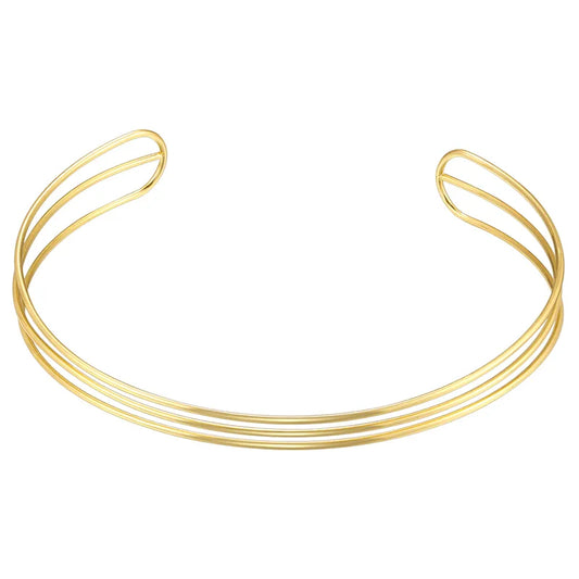 Colier choker din oțel placat cu aur-NE325