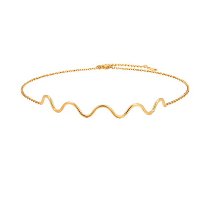 Κολιέ επιχρυσωμένο ατσάλι με τσόκερ- NE699